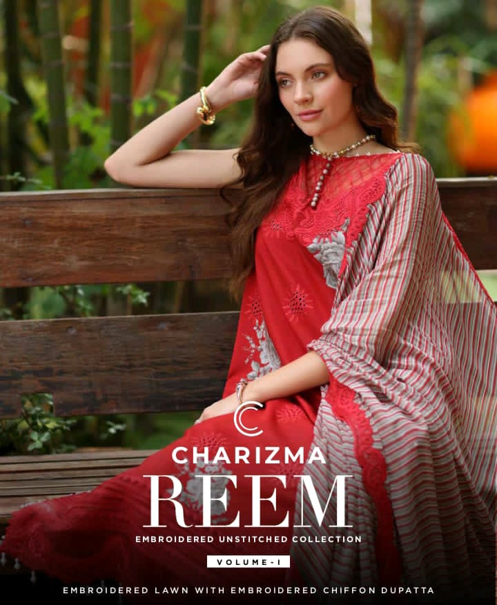 EMBROIDERY LAWN SHIRT WITH EMBROIDERY CHIFFONE DUPPATA & TROUSER
